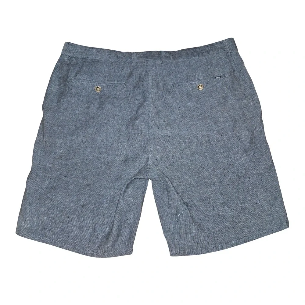 Johnnie-O Sterling Chambray Short Mens 38 Blue Linen Blend 9